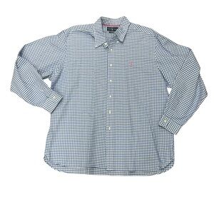Ralph Lauren Classic Fit Blue and White Checkered Long Sleeve Shirt
